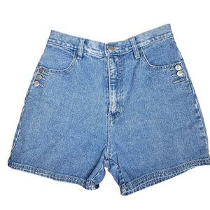 Route 66 vintage high rise mom blue jean shorts side buttons size 7/8